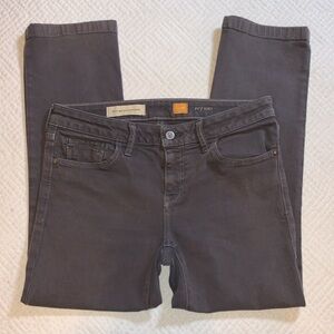 Anthropologie Pilcro and the Letterpress Cropped Slim Gray Stet Jeans, Size 28